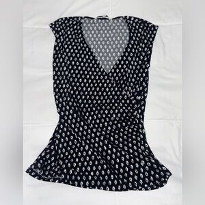 41 Hawthorn Black and White Wrap Blouse